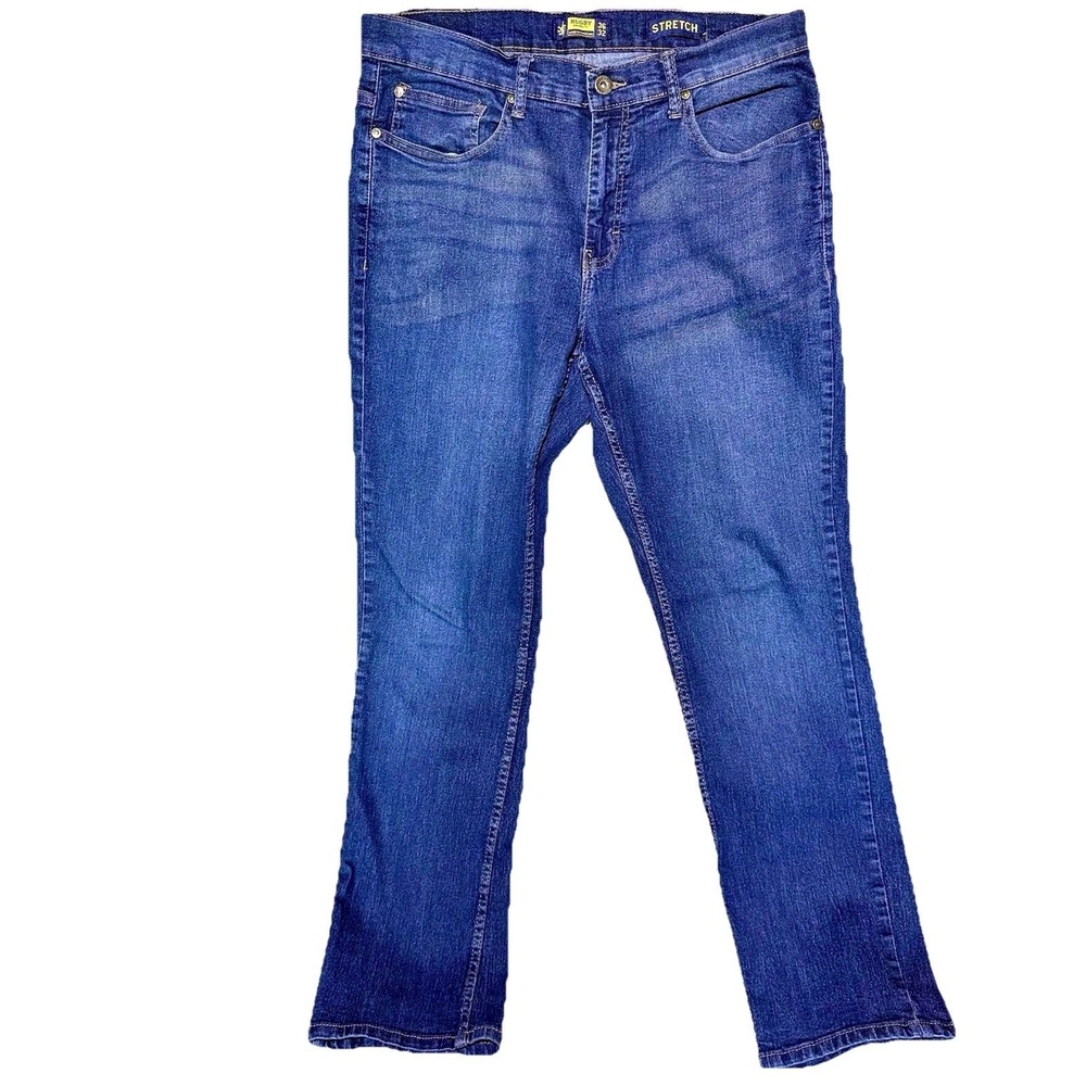 Rugby University Stretch Jeans Men's 36x32 Medium Wash Denim 5 Pocket